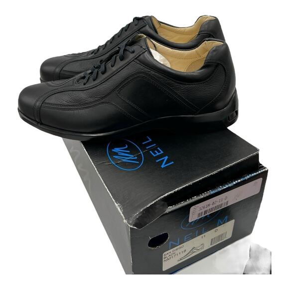 Neil M Mens Lace Up Shoes San Diego 11D Black Leather Comfort Quality NIB main image 5